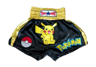 THAISMAI Japan Cartoon Animation Kids Muaythai Kickboxing Shorts K1 UFC Costume Black Gym