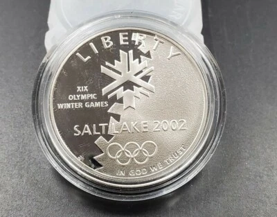 2002 Salt lake Olympics Winter Commemorative Silver Dollar Proof U.S. Mint Coin - Image 1 of 2