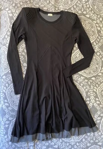 PETIT POIS Viviana G Large L Mesh Stretch Deep V Dress Shoulder Pads Fuzzi Y2K - Picture 1 of 11