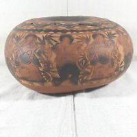 #4356 Two Artisan Hand Carved Gourd Owl Hanging Ornaments Peru Fair Trade 3.5" #4356 Two Artisan Hand Carved Gourd Owl Hanging Ornaments Peru Fair Trade 3.5"