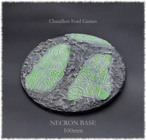 100mm x 1 Necron Bases Warhammer 40k AOS Custom Handmade Resin FREE P&P - Picture 1 of 1
