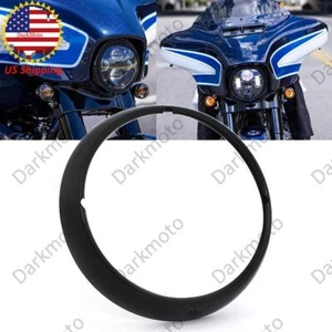 7" Headlight Headlamp Trim Ring Light Decorate Cover For Harley Electra Glide - Picture 1 of 12