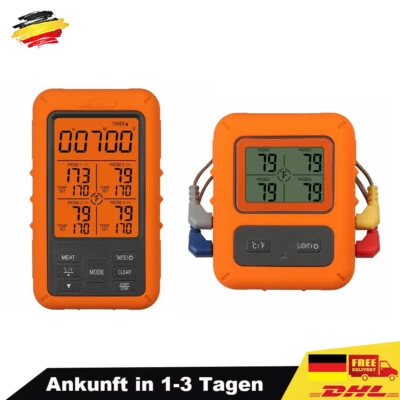 4-Fühler Digital Funk Bratenthermometer Grillthermometer BBQ Fleischthermometer - Bild 1 von 4