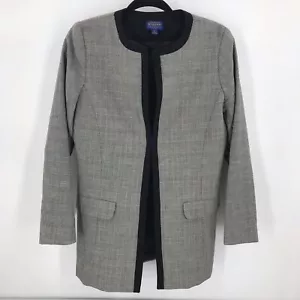 Pendleton Jacket Womens 6 Virgin Wool Plaid Gray Long Sleeves Office Career - Picture 1 of 13