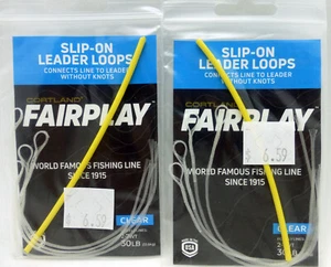 Cortland Fairplay Slip-on Leader Loops Clear 30lb 2 packs of 4 - Picture 1 of 2