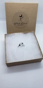 Silver electroplated zircon Snoopy Heart Puppy ring (Sizes 6 & 8 available) - Picture 1 of 11