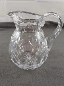 Kristallglas Wasserkrug geätzt 24 % Blei 8 Zoll schwer Essen Urlaub  - Bild 1 von 12