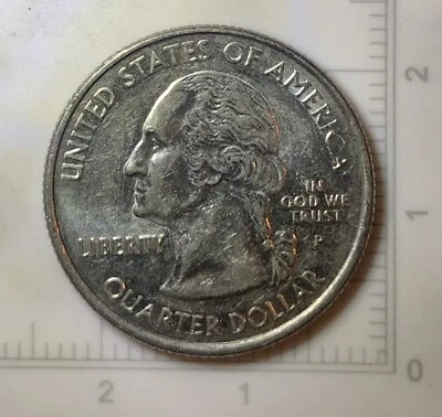 2007 P Wyoming State Quarter Die Crack In Cowboy & Horses Back Error - Image 1 of 4