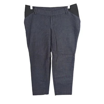 Womens Old Navy Maternity Harper Capri Pants Black White Polka Dots Cotton 2 - Image 1 of 4