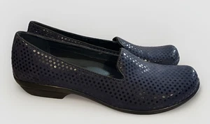 Dansko Olivia Slip On Shimmer Polka Dot Flats Loafers Blue Women’s Size 9.5 - Picture 1 of 9