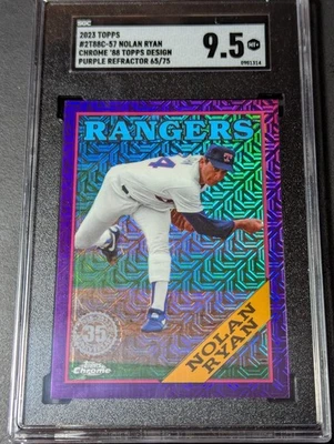 SGC  9.5 2023 Topps #2T88C-57 Nolan Ryan Chrome Purple Refractor #/75 - Image 1 of 2