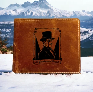 Cartera de cuero para caballero plegable calidad premium búfalo regalo elegante NUEVO - Imagen 1 de 13