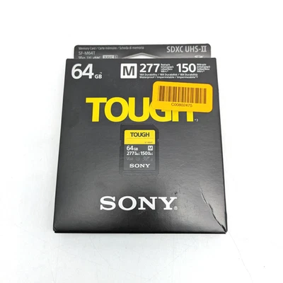 Sony Tough M Series 64GB SDXC UHS-II v60 U3 Max 277 MB/s W150 MB/S | SF-M64T/T1 - Image 1 of 4