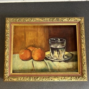 FF Vintage Michel Rostand Original Oil Signed 20th Century 14.5 X 20cm - Picture 1 of 4