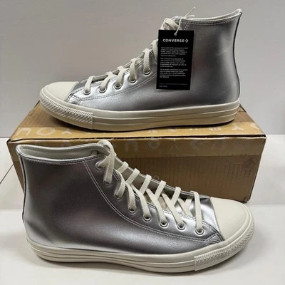 Zapatos Converse Chuck Taylor A/S Personalizados Para Hombre US 13 Plateados Metálicos Cuero Foto 1 de 3
