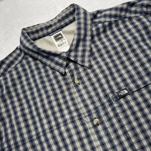 North Face Button Up Zip Chest Pocket Adjustable Sleeves Shirt Men XL Blue Ck - Picture 1 of 17