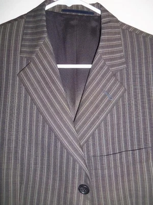 (BA164) NUEVO SIN ETIQUETAS Burberry ABRIGO DEPORTIVO A RAYAS MARRÓN LANA SEDOSA CLARO - 39 S Foto 1 de 4