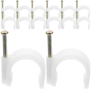 50 Pcs Pipe Hook Cable Clamp Staples Clip Wire Cord Fastener - Afbeelding 1 van 12