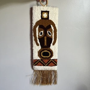 MCM Arazzo da Appendere a Parete Frangia di Iuta Astratto Boho Nativo Tribale Vintage - Foto 1 di 9
