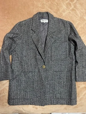 RARO Abrigo Giorgio Armani Años 80 Vintage Negro Talla 38 Grande Hecho en Italia Clásico Foto 1 de 4