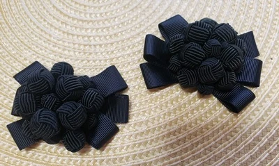 De Colección Clips para Zapatos NEGRO 2.75" X 2" Boda Todos los Días Impresionante Usado en Excelente Condición Foto 1 de 3