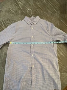 Vineyard Vines Youth Large (16-18) Dress Button Boys Whale Shirt Blue Check - Picture 1 of 6