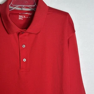 Reebok Big & Tall Golf Polo Shirt Mens 3XLT Red Moisture Wicking Athletic Fit - Picture 1 of 9