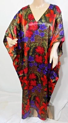 Vestido túnica caftán bohemio brillante talla única talla grande Jonathan Martin rojo Foto 1 de 4