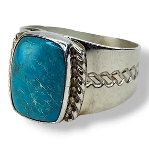 Jay King Desert Rose Trading Sterling Silver Turquoise Ring Size 10.25 - Picture 1 of 9