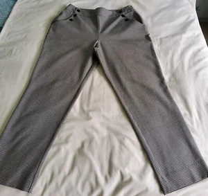 Portmans Black & White Tweed Style Pants With Pockets/Stylish Buttons Size (14) - Picture 1 of 11