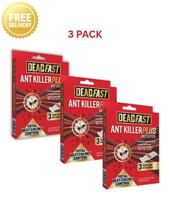 3x Deadfast Ant Killer Plus Bait Station - Pack of 3 x 4g Natural (20300502) - Picture 1 of 1