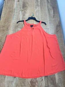 Torrid Women's Orange Chiffon Halter Swing Tank Top Keyhole Neck Flowy Size 3X - Picture 1 of 10