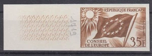 FRANCE : CONSEIL EUROPE N° 20 ESSAI DE COULEUR NON DENTELE NEUF** SANS CHARNIERE - Picture 1 of 2