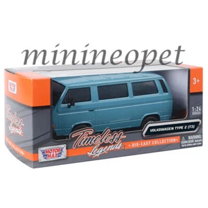 MOTORMAX VOLKSWAGEN VW TYPE 2 T3 VAN 1/24 DIECAST MODEL CAR BLUE 79376 BL - Picture 1 of 1