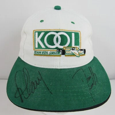 Sombrero firmado Team Kool Green #26 Paul Tracy #27 Dario Franchitti correa ajustable Foto 1 de 4