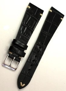 22mm /16 Vintage Kalbsleder Germany handmade BAND Krokodil Narbung Uhrenarmband - Bild 1 von 2