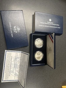 2001 American Buffalo Two Coin Silver Proof + BU Dollar Set ~ Mint Beauty - Picture 1 of 6