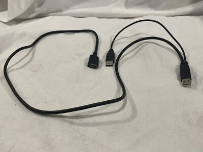 Cable adaptador divisor Y USB 2.0 A macho a USB 2.0 A hembra y macho 3 pies Foto 1 de 4