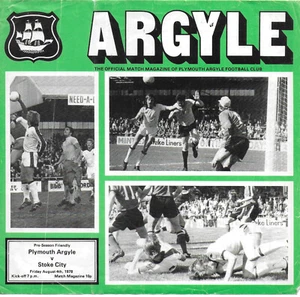 PLYMOUTH ARGYLE V STOKE CITY 4 AUGUST 1978 FRIENDLY VGC - Picture 1 of 1