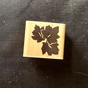 JRL Designs 1" X1.1" RUBBER STAMP Leaves - Picture 1 of 3