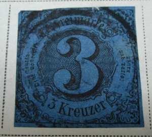 Deutschland Fürsten Thurn Taxis 1852 Briefmarke 3 K antik selten Briefmarkenheft 3-310 - Bild 1 von 1