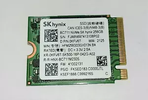 Dell KFV6T SK Hynix BC711 HFM256GD3GX013N 256 GB NVMe PCIe M.2 2230 SSD - Foto 1 di 1