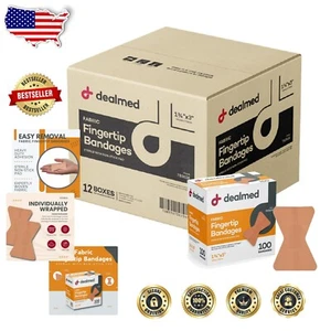 Breathable Latex-Free Fingertip Bandage Pack - 100 Sterile Adhesive Bandages - Picture 1 of 10