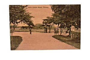 Race Course Road Penang cartolina d'epoca di M.J. Young topografica Malesia - Foto 1 di 5