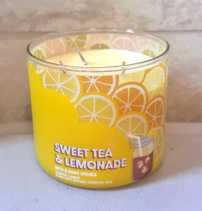 Bath & Body Works Sweet Tea Lemonade Candle Scented Large 3 Wick 14.5 oz NEW - Picture 1 of 6