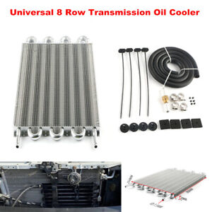 Universal 8 Row Aluminum Transmission Oil Cooler Radiator Converter Clamp Kit