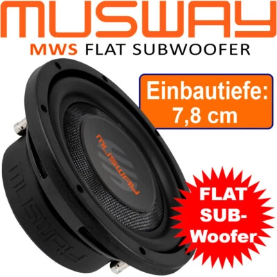 MUSWAY MWS822 20cm ( 8" ) Car Bass / Flach Subwoofer Lautsprecher 500W. Woofer - Bild 1 von 4