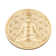 5PC 7 Chakra Meditation Reiki Intake Wooden Craft Coasters Cutting Crafts Home 