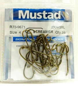 Mustad NYMPH / STREAMER Hook R73-9671 brüniert 25 Haken Packung #2 #4 #6 #8 #12 - Bild 1 von 1