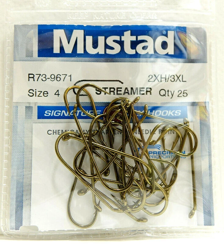 Mustad NYMPH / STREAMER Hook R73-9671 brüniert 25 Haken Packung #2 #4 #6 #8 #12 - Bild 1 von 1